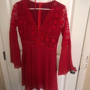 Bright red Lace Valentines dress ♥️